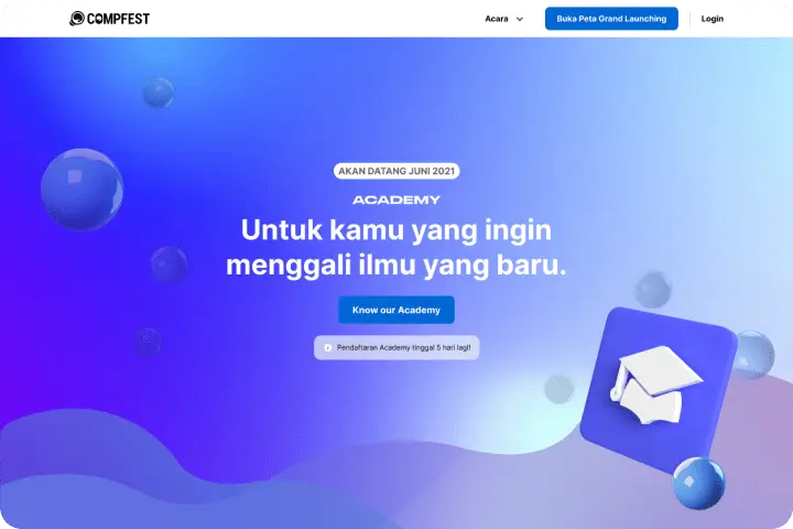 COMPFEST, Academy Event Landing Page