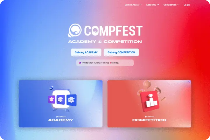 COMPFEST, Academy and Competition Landing Page